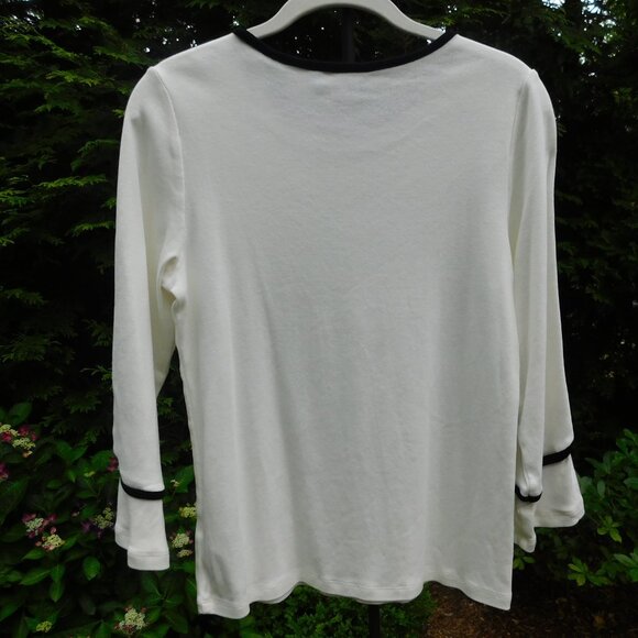 Rafaella Soft & Stretchy Embellished Bell-Sleeve Top - Picture 3 of 3